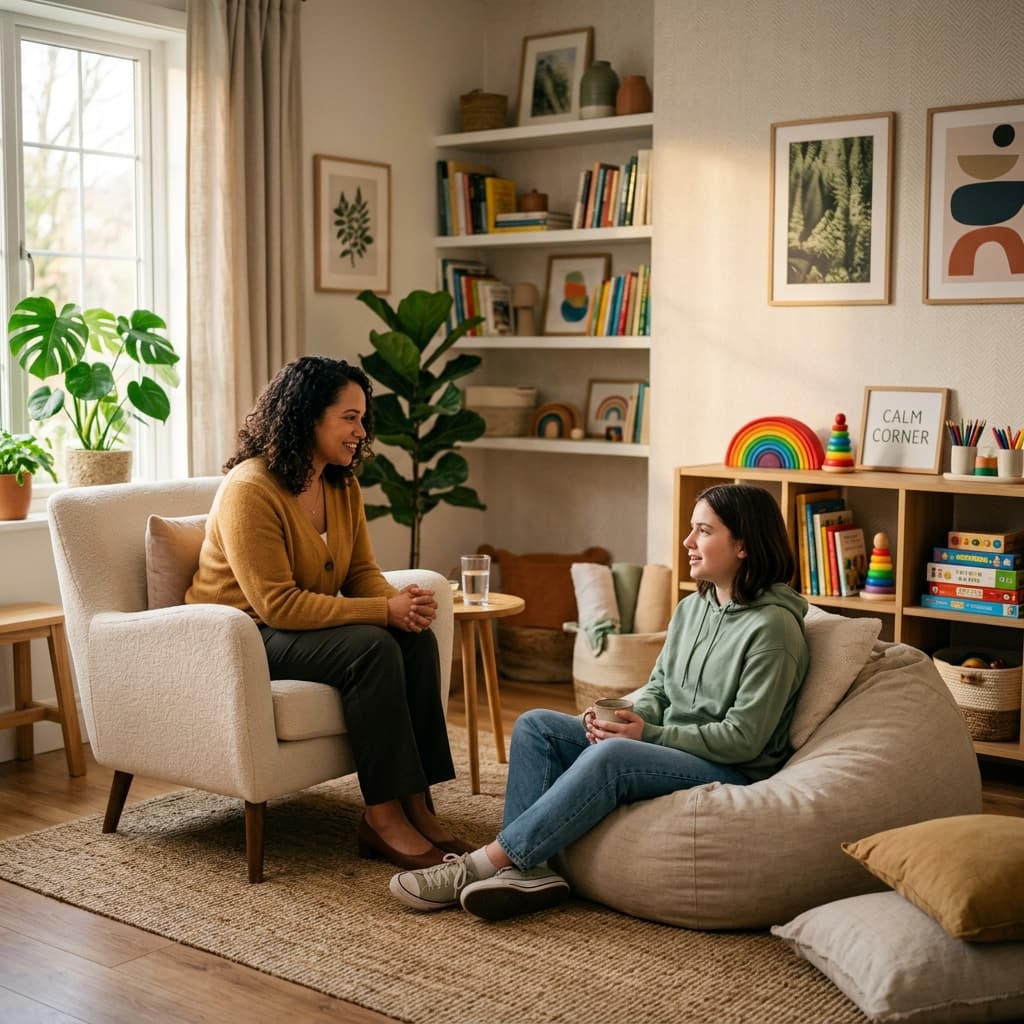 A calm therapy visual representing Child & Teen Therapy at Digi Therapy Nepal