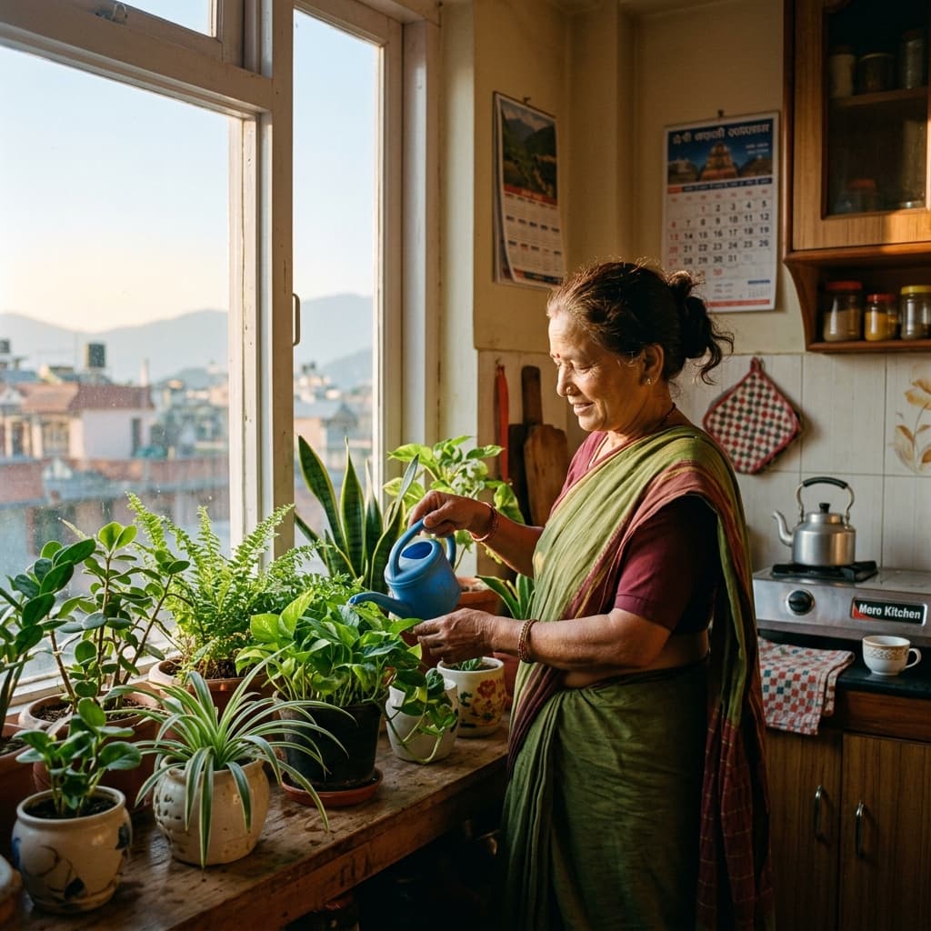 Person rebuilding daily stability and routine during the grieving process